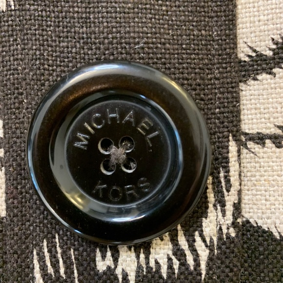 Micheal by Micheal Kors, Cropped Linen Jacket, Brown Floral, 3/4 Sleeves, Large - Picture 5 of 8